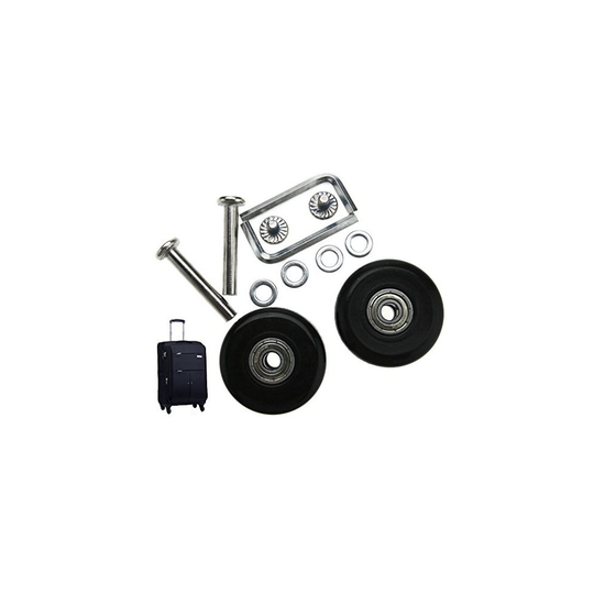 Pair of Luggage Suitcase 40mm Replacement Wheels Repair Axles Deluxe Repair Kit