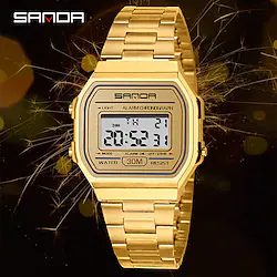 SANDA Digital Watch Sport Top Brand Luxury Electronic Wristwatch Men Waterproof Multifunction Simple Gold Clock Lightinthebox