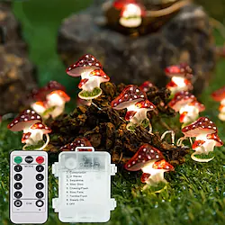 Mushroom String Light 3m 30LED with Remote Control 8 Modes Battery Powered Fairy Lights Decorfor Home Garden Terrace Christmas Wedding Party Indoor Outdoor Patio Fence Decoration Lights Lightinthebox