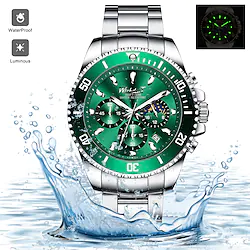 100%Original Watch for Men TOP Brand Waterproof Sports Stainless Steel Chronograph 2021New Fashion Luxury Wristwatches Lightinthebox
