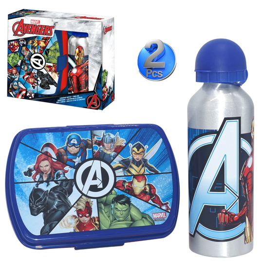 (Avengers) Kids Licensed Lunch Box & Aluminum Water Bottle