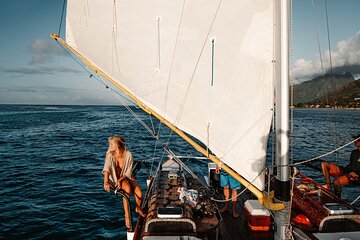 Private canoe trip at sunset in Moorea