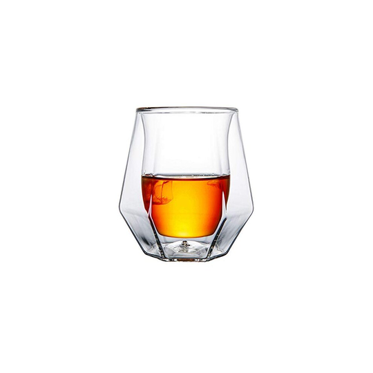 Gootus Whiskey Glasses Set of 2 - Hand Blown Double Walled Glass with Premium Gift Box - Perfect for Whiskey, Scotch, Bourbon and Old Fashio