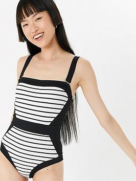 Accessorize Illusion Shaping Swimsuit Textured - Black, Black, Size 20, Women