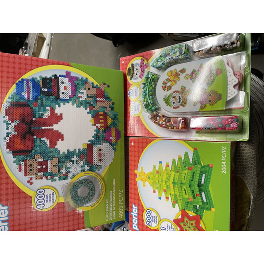 Christmas Iron on Bead Kit Boxed Set - Wreath, Decorations, Tree