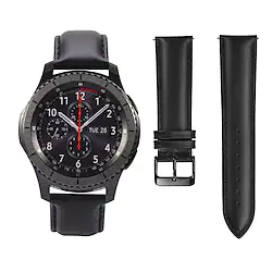 Leather Watch Band for Samsung Galaxy Watch 3 45mm 41mm / Galaxy Watch 46mm 42mm / Gear S3 Classic Frontier / Galaxy Active 2 40mm 44mm / Gear Sport / S2 Classic Replaceable Bracelet Wrist Strap Lightinthebox