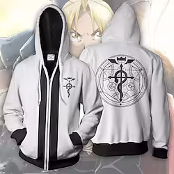 Inspired by Edward Elric Winry Rockbell Cartoon Manga Back To School Anime Harajuku Graphic Kawaii Outerwear For Men's Women's Unisex Adults' 3D Print 100% Polyester Lightinthebox