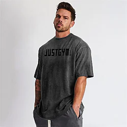 Men's Running Shirt Short Sleeve Tee Tshirt Athletic Cotton Breathable Quick Dry Moisture Wicking Gym Workout Running Active Training Sportswear Activewear Dark Grey Black White Lightinthebox