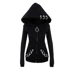 Goth Girl Retro Vintage Punk Gothic Steampunk Coat Hoodie Outerwear Women's Costume Vintage Cosplay Party Long Sleeve Coat Masquerade Lightinthebox