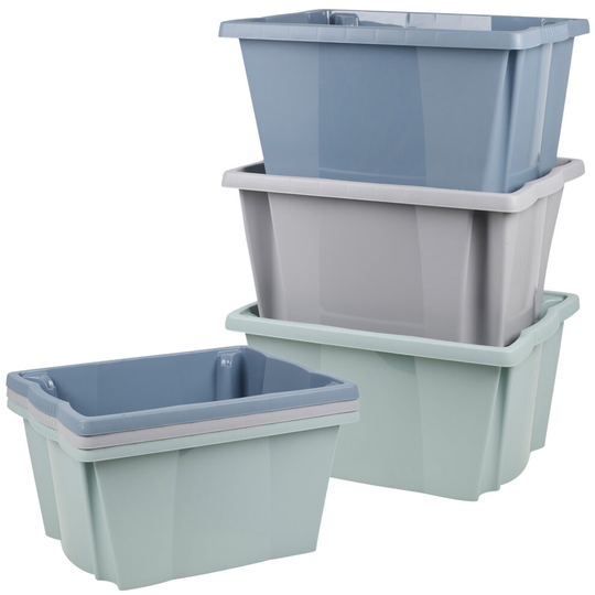 (6 piece) 3 or 6 Plastic Storage Boxes Set Containers Toys