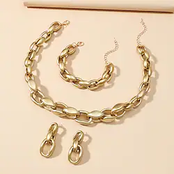 Chain Bracelet Three-piece Suit Alloy 1 Necklace Earrings Bracelets Women's Stylish Cool Jewelry Set For Daily Festival / Choker Necklace Lightinthebox