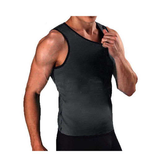 (Gray, L) Mens Neoprene Body Sweat Shaper Sauna Vest Gym Slimming Fat Burner Waist Trainer