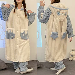 Adults' Pants Hoodie Wearable Blanket Hoodie Rabbit Bunny Animal Onesie Pajamas Flannel Cosplay For Men and Women Christmas Animal Sleepwear Cartoon Festival / Holiday Costumes Lightinthebox