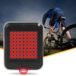 USB Rechargeable Bike Tail Light Smart Bicycle Turn Signal Lights with 80 Lumens 64 LED Light Beads, Portable Brake Light Warning Light Fits on Any Road Bikes Lightinthebox