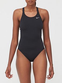 Nike Swim Fastback One Piece Swimsuit - Black , Black, Size 30, Women