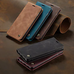 CaseMe New Business Leather Magnetic Flip Phone Case For Samsung Galaxy S22 S21 FE Plus Ultra S20 Plus Ultra S10 S9 S8 Plus S7 Edge With Wallet Card Slot Stand Phone Case Cover Lightinthebox