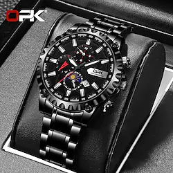 OPK Brand Wrist Watch Quartz Watch for Men Analog Quartz Sporty Luminous Stylish Business Waterproof Calendar Noctilucent Alloy Stainless Steel Classic Theme Fashion Lightinthebox