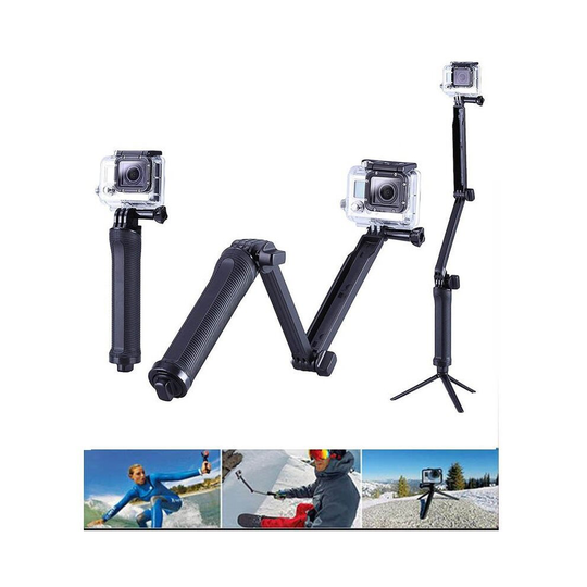 Foldable 3 Way Grip Waterproof Monopod Selfie Stick For Gopro Hero 9 8 7 5 6 4 3 SJ Xiaomi Yi Action camera Tripod Accessories