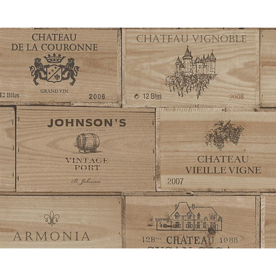 Brown Wooden Crates Wallpaper Vintage Retro Wine Box Wooden Textured Vinyl