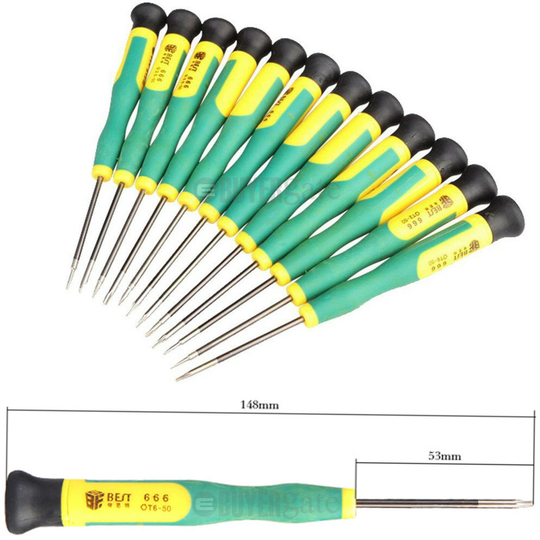 Best-666 12 in 1 Screwdriver Repair Tool Set T2 T3 T4 T5 T6 T8 Ph00 Ph000 UK