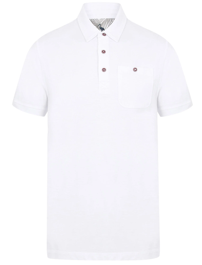 Polo Shirts Pale Cotton Slub Polo Shirt with Chest Pocket in Optic White - South Shore / S - Tokyo Laundry