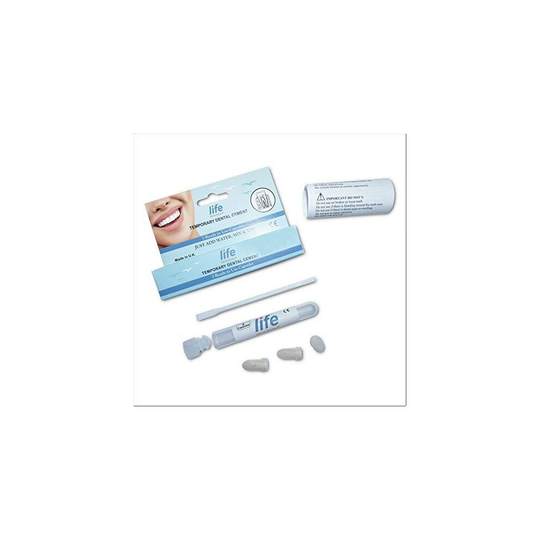 LIFE Healthcare Dental Repair Kit, Glue Cement, for Dislodged Crowns and Bridges, Temporary Repair, 1 Pack of 3 Capsules, Made in the UK