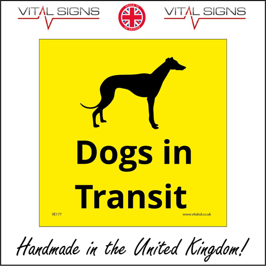 (150 x 150mm - 6 x 6, Sticker / Sav - White Background) VE177 Dogs In Transit Car Van Vehicle Transportation On Board Decal Sticker Sign