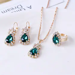 Jewelry Set 3pcs Rhinestone Alloy Rings Earrings Necklace Women's Luxury Elegant Fashion Geometric Jewelry Set For Party Wedding Guest Lightinthebox
