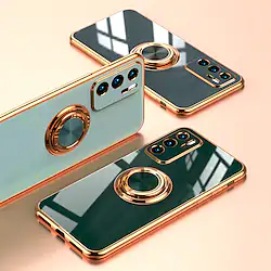 Luxury Ring Case For Huawei P40 Pro/P40 Lite/P30 Pro/P30 Plating TPU Soft Back Cover With Ring Holder Stand For Huawei Mate 30 Pro/Mate 30 Lite/Mate 20 Pro/Nova 8/Honor V30 Lightinthebox
