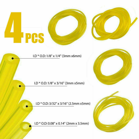 4 Sizes Fuel Pipe line Hose Kit Fits Most Strimmers Chainsaws Blowers Hedge Trimmers