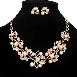 Stud Earrings Two-piece Suit Pearl Rhinestone 1 Necklace Earrings Women's Stylish Elegant Fashion Vintage Style Precious irregular Jewelry Set For Wedding Gift Daily / Engagement Lightinthebox