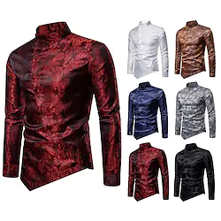 Prince Vintage Medieval Renaissance 17th Century Blouse / Shirt Men's Jacquard Costume Vintage Cosplay Event / Party Long Sleeve Shirt Halloween Lightinthebox