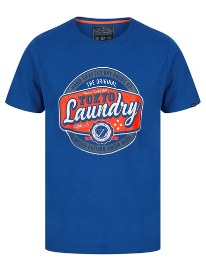 T-Shirts Optics Tee Motif Cotton Jersey T-Shirt in Sea Surf Blue - Tokyo Laundry / S - Tokyo Laundry