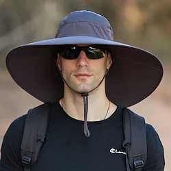 Super Wide Brim Sun Hat UPF50 Waterproof Bucket Hat Sunscreen Sun Hat Fishing Hat Fisherman Hat Hiking Hat 5.9''/15cm Wide Army Green Grey Dark Gray for Fishing, Hiking, Camping Lightinthebox