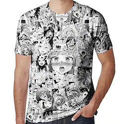 Inspired by Ahegao Ahegao Cosplay Costume T-shirt Cartoon 3D Harajuku Graphic Kawaii T-shirt For Men's Women's Adults' Terylene Lightinthebox