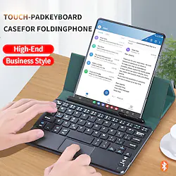 Phone Case For Samsung Galaxy Flip Z Fold 4 Z Fold 3 Samsung Galaxy Pencil Holder with Handwriting Keyboard Flip Solid Colored PC Lightinthebox