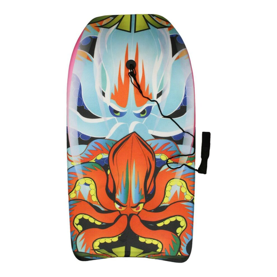 (Octopus) 84cm Boogie Board Bodyboard Surf Board Float Kids / Adults & Leash Plug