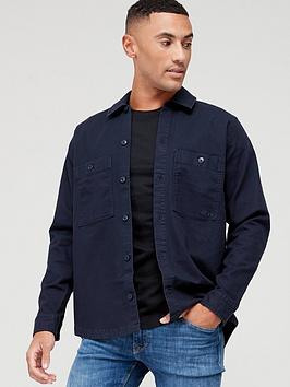 BOSS Locky_1 Overshirt - Dark Blue , Dark Blue, Size S, Men