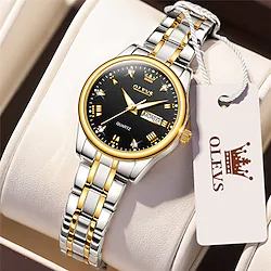 OLEVS Quartz Watch for Women Luxury Casual Fashion Wristwatch Waterproof Noctilucent Calendar Titanium Alloy Stainless Steel Watch Lightinthebox