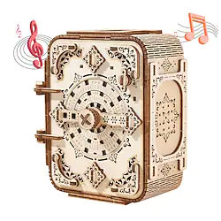 3D Wooden Puzzle Secret Code Storage Box Password Music Case DIY Home Decoration Laser-Cut Mechanical Model Stunning Gifts for Adults and Teens (Secret Box) Lightinthebox