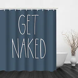 Rae Dunn Shower Curtain,Number Letter Simple Style Bathroom Waterproof Shower Curtain Home Bathroom Decoration Including Hook Lightinthebox