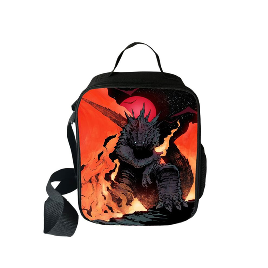 (E) Godzilla Lunch Bag Insulated School Picnic Handbag