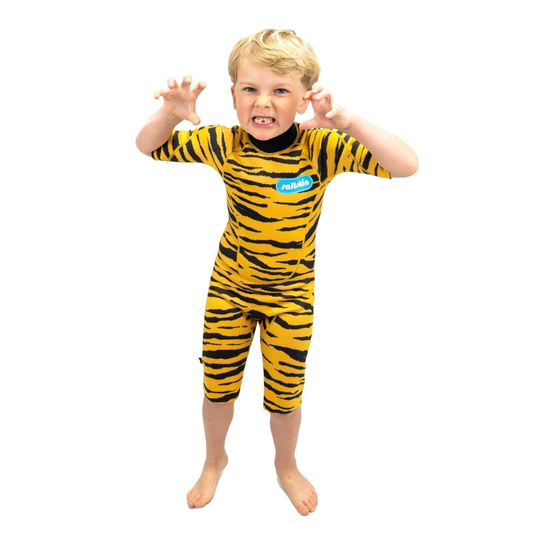 Saltskin Youth Kids Tiger 2mm Shorty Spring Wetsuit - Tiger