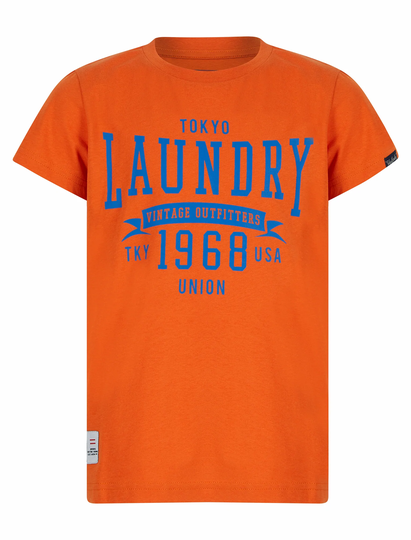 T-Shirts Boys Elon Motif Cotton T-Shirt in Harvest Pumpkin - Kids / 5-6 Years - Tokyo Laundry