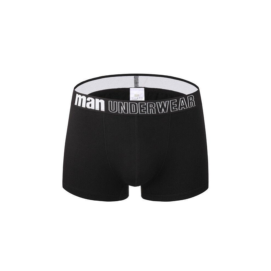 (Black, L) Mens Seam Breathable Underwear Cotton Boxer Shorts