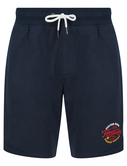 Jogger Shorts Bluesy Motif Brushback Fleece Jogger Shorts in Sky Captain Navy - Tokyo Laundry / S - Tokyo Laundry