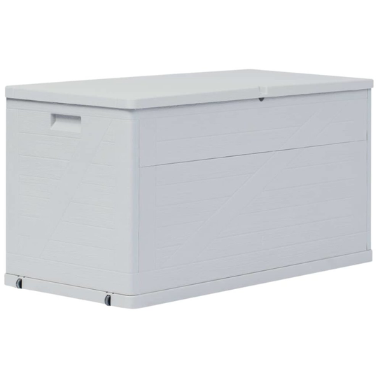 vidaXL Garden Storage Box 420L Light Grey Outdoor Cabinet Chest Organiser Unit