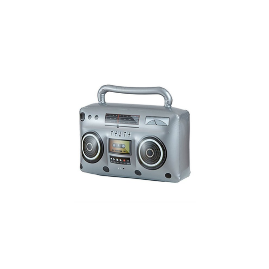 80's Style Inflatable Ghetto Blaster Fancy Dress Accessory - Boom Box Radio - inflatable boom box radio cassette player 80s retro accessory novelty