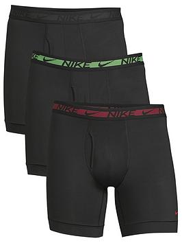 Nike 3 Pack of Underwear Boxer Briefs - Black, Black/Grey, Size S, Men