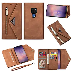Huawei P40 P30 P20 Pro Lite Wallet-style Leather Case Phone Case Mate 20 10 Pro Lite Portable Delivery Short Rope 16 Card Pockets Protective Case Lightinthebox